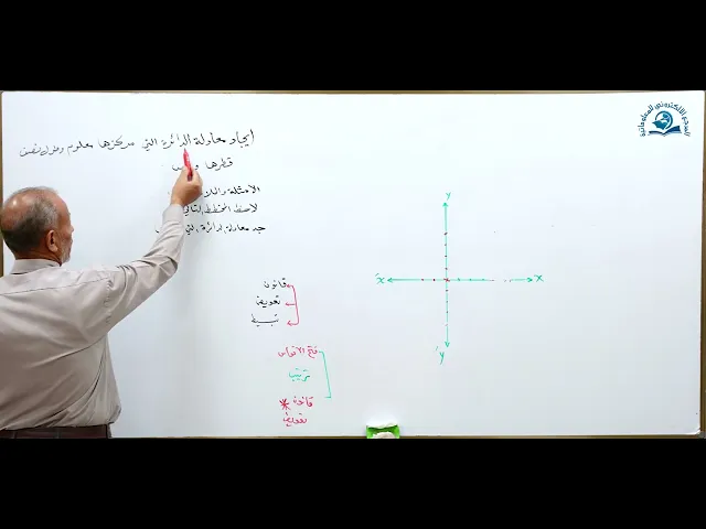 ⁣مادة الرياضيات للصف الخامس الاعدادي : ايجاد معادلة الدائرة التي مركزها معلوم الجزء الثاني
