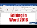 Editing in Word 2016 CBSE Computer Class 3