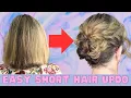 EASY updo for short fine hair - Bob length updo