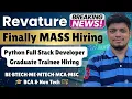 Revature MASS Hiring Python Full Stack Graduate Trainee Off-Campus Drive 2026 2025 2024