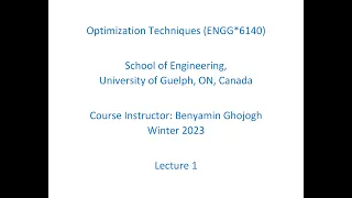 Optimization Techniques - W2023