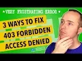 Wordpress 403 - Forbidden Access Is Denied Error Solutions