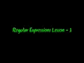 Regular Expression Lesson 3 - Character Classes