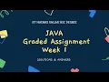 IIT Madras Bsc Online Degree JAVA Graded Assignment Week 1 Answers Solutions DIPLOMA
