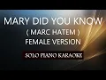 MARY DID YOU KNOW FEMALE VERSION MARC HATEM PH KARAOKE PIANO by REQUEST COVER - CY