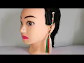 Earrings with ear chains making with only silk threads