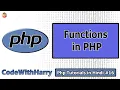 Functions in Php PHP Tutorial