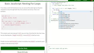 Basic JavaScript Nesting For Loops free code camp Dani
