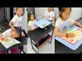 Download Lagu 妹妹写作业的坐姿太差，姐姐怎么纠正都不好，赶紧给妹妹安排了调整坐姿的桌子！【久久好物】