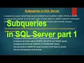 subqueries in sql server part 1