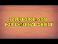 Salesforce SOSL for External Object 2 Solutions