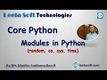 Modules in Python random os sys and time - Leela Soft Technologies Vijayawada