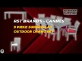 RST Brands - Cannes 9 Piece Sunbrella Outdoor Dining Set OP-PETS9-CNS Recreation Outfitters