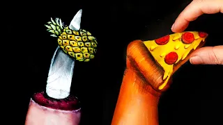10 Unbelievable Food Illusions Painted on My Hand