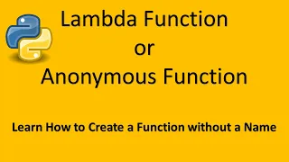 Lambda Function Anonymous Function in Python Python Basics