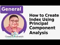 How to Create Index Using Principal Component Analysis in Stata