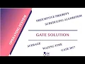 Preemptive Priority Scheduling Average Waiting Time Operating System GATE Solution