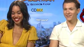 Tom Holland and Laura Harrier Flirting With Each Other And Cute Moments