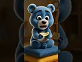 Cute blue bear tries lemon for the first time