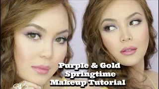 purple u0026 gold springtime makeup look annamariapdt 2018