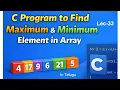 finding maximum and minimum element of an array in c