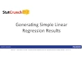 StatCrunch Computing Simple Linear Regression Results