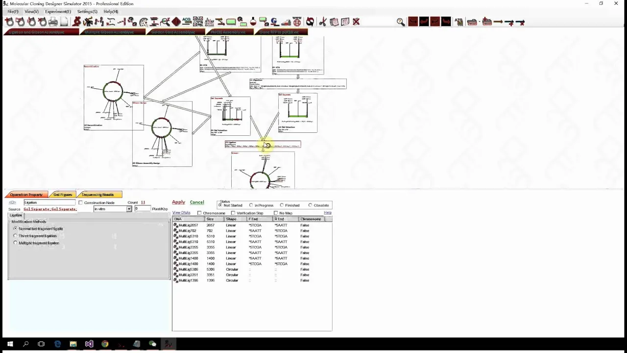 MCDS Tutorial: Gibson Assembly Ligation Golden Gate Multiple Gibson PhiC31 Assembly