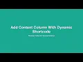 Add Content Column With Dynamic Shortcode Woocommerce Product Table