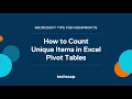 How to Count Unique Items in Excel PivotTables