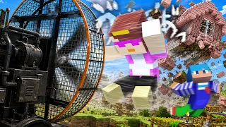 巨大扇風機でワールドごと吹っ飛ばす！【まいくら / マインクラフト】