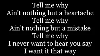 Backstreet Boys I Want It That Way Lyrics 