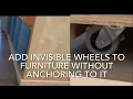 ADDING TO FURNITURE IN A NON PERMANENT WAY WITHOUT BEING VISIBLE FOR EASY MOVING