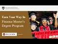 Earn Your Way In Finance Master s Degree Program
