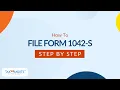 How To File Form 1042-S File 1042-S Electronically