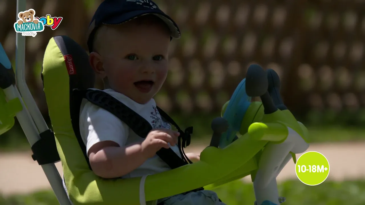 Trojkolky od 10 mesiacov - Trojkolka s poťahom Baby Driver Comfort Blue Smoby - 4