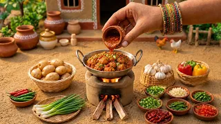 Honey Chilli Crispy Potato Recipe at Home 🍠 Satisfying Masala Curry Food ASMR 😋 Tini Foodkey