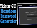 Random Password Generator Using Tkinter Python Modern Tkinter GUI Part