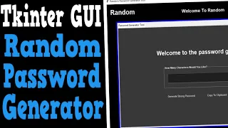 Random Password Generator Using Tkinter Python Modern Tkinter GUI Part