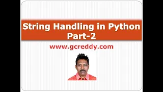 Python Class 11 - String Handling in Python Part-2