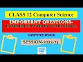 IMP QUES INTERFACE PYTHON WITH MySQL Class-12 Computer Science