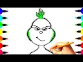 How to Draw The Grinch Coloring Page for Kids Learn Drawing and Coloring The Grinch for toddlers