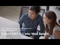 CCH Axcess Importing 1065 K1 into 1040 Return