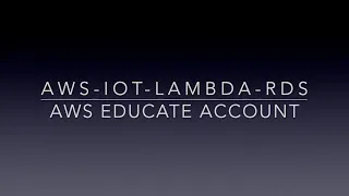 AWS IoT Core Lambda RDS