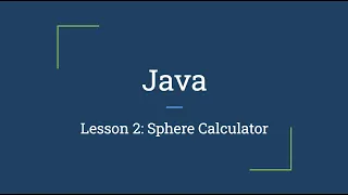 Java Lesson 2 - First Program