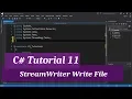 C Intermediate I Tutorial 11 - StreamWriter Write File