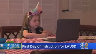 First Day Of Online Learning Proceeds Without Enthusiasm For Both LAUSD Students Parents