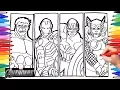 AVENGERS DRAWING COLORING Iron Man Thor Hulk Captain America Coloring Pages for Kids