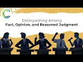 Distinguishing Among Fact Opinion and Reasoned Judgment