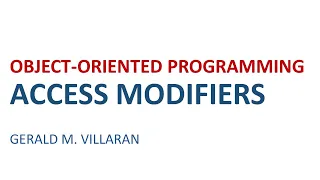 Lecture 16 Access Modifiers