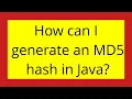 How can I generate an MD5 hash in Java